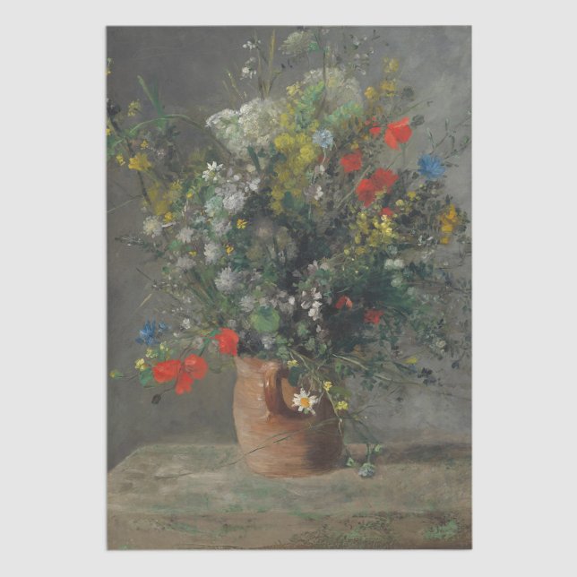 Papier Mousseline Pierre-Auguste Renoir - Fleurs dans un Vase 1866 (Créateur téléchargé)