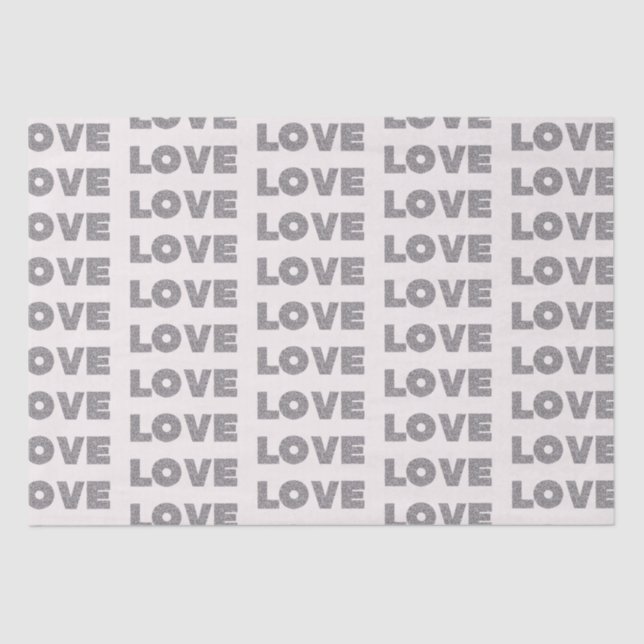 Papier Mousseline Pierre beige Parties scintillant argent amour (Recto)