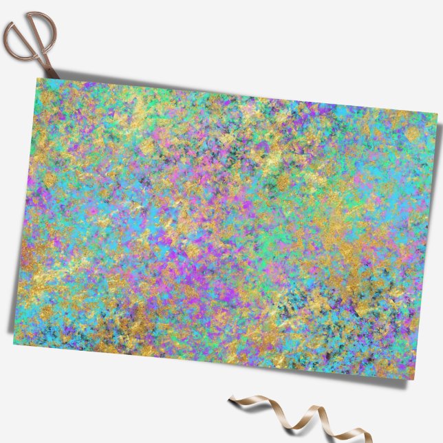 Papier Mousseline Pierre précieuse d'opale de feu couleur iridescent (Créateur téléchargé)