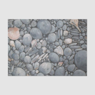 Papier Mousseline Pierres de plage Coques Galets Rochers Peinture Ar
