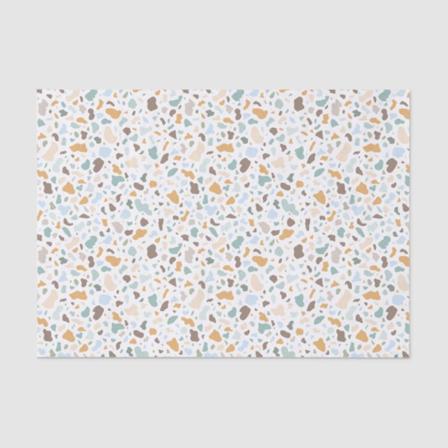 Papier Mousseline Pierres douces Colorée Terrazzo Motif (Recto)