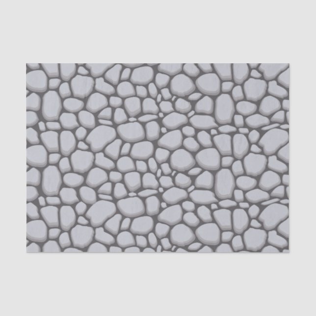 Papier Mousseline Pierres galets grises pavées (Recto)