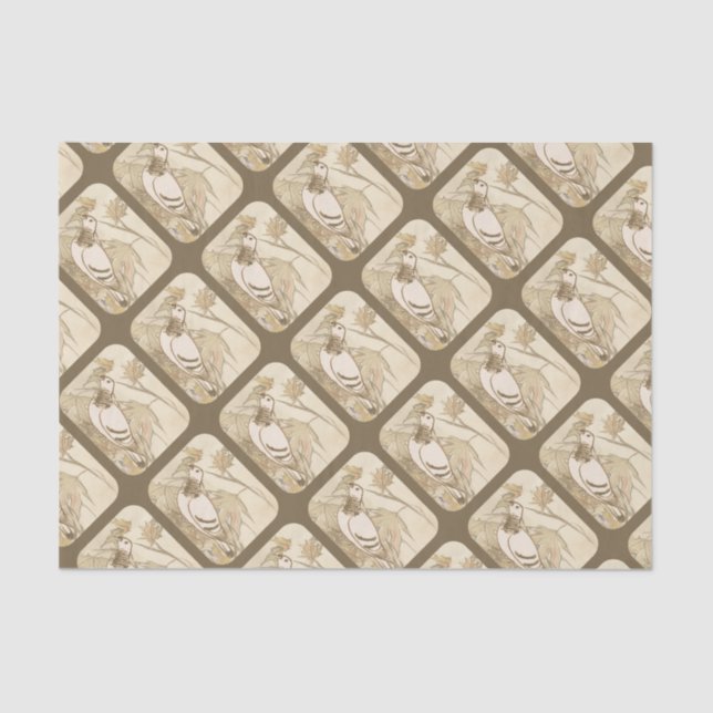 Papier Mousseline Pigeon dans les bois (Recto)