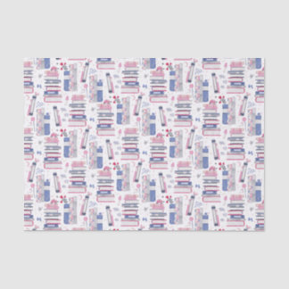 Papier Mousseline Pile de contes de livres gris blanc