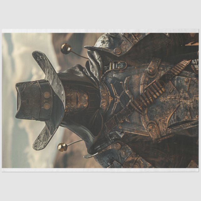 Papier Mousseline Pilote de rodéo Steampunk Decoupage (Recto)