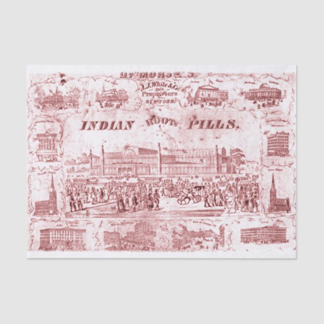 Papier Mousseline "Pilules racines indiennes" (Recto)