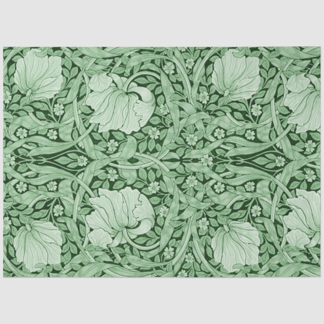Papier Mousseline Pimpernel Green, William Morris (Recto)