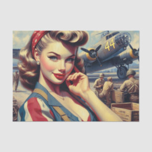 Papier Mousseline Pin d'avion vintage vers le haut