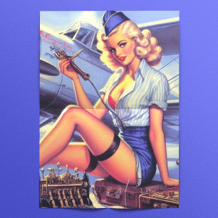 Papier Mousseline Pin-up de l'avion vintage