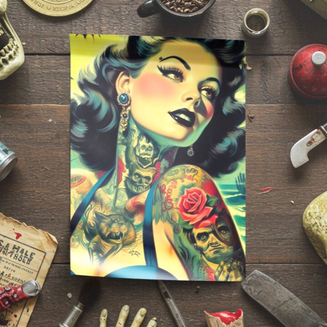 Papier Mousseline Pin-Up Goth Retro (Créateur téléchargé)