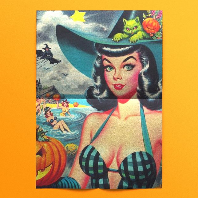 Papier Mousseline Pin-up Halloween vintage (Créateur téléchargé)