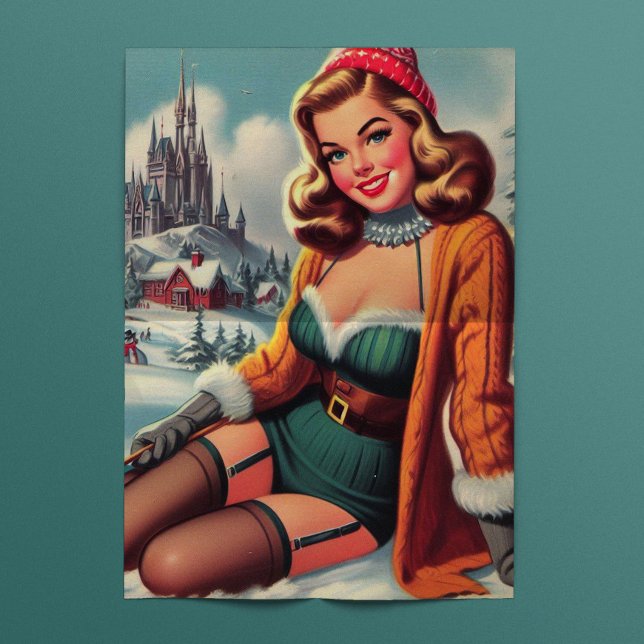 Papier Mousseline Pin-up mignon d'hiver (Créateur téléchargé)