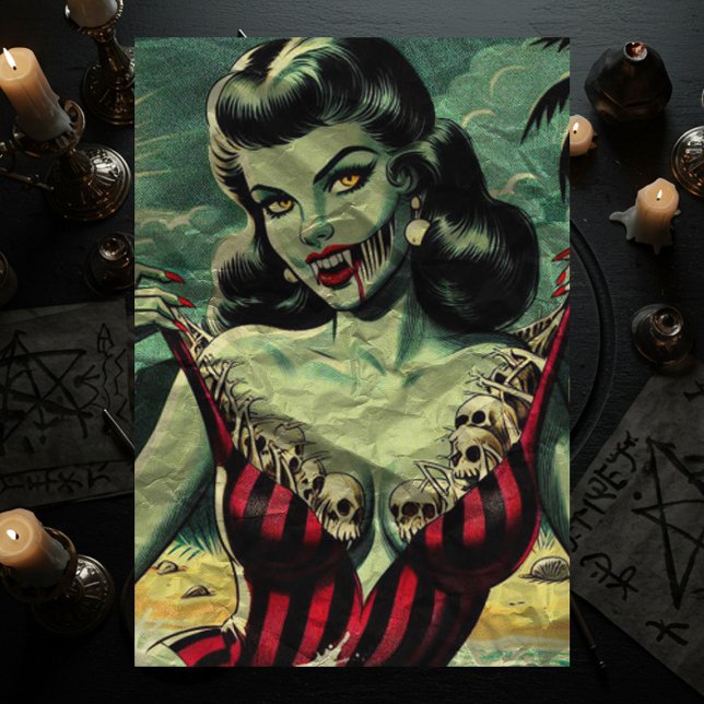 Papier Mousseline Pin-up Vampire Zombie (Créateur téléchargé)