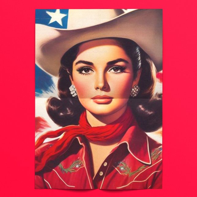 Papier Mousseline Pin-up Western Vintage (Créateur téléchargé)