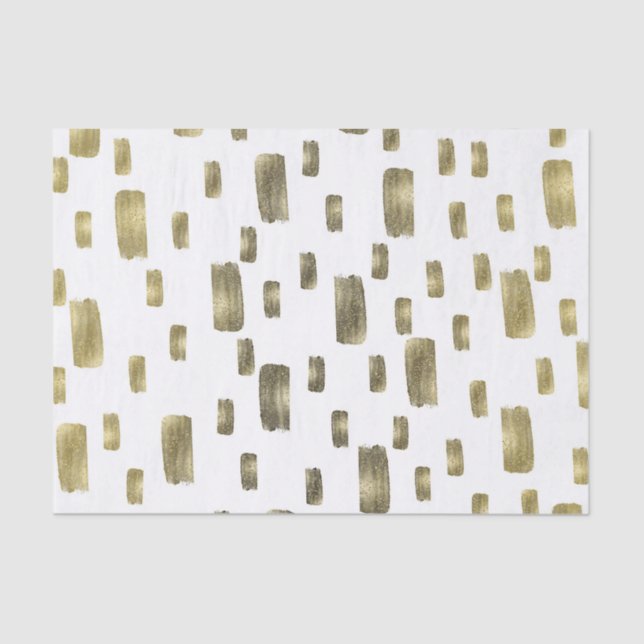 Papier Mousseline Pinceau Moderne Doré Cuivre Bronze Étincelle (Recto)