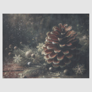 Papier Mousseline Pine Cone Festive Winter Art