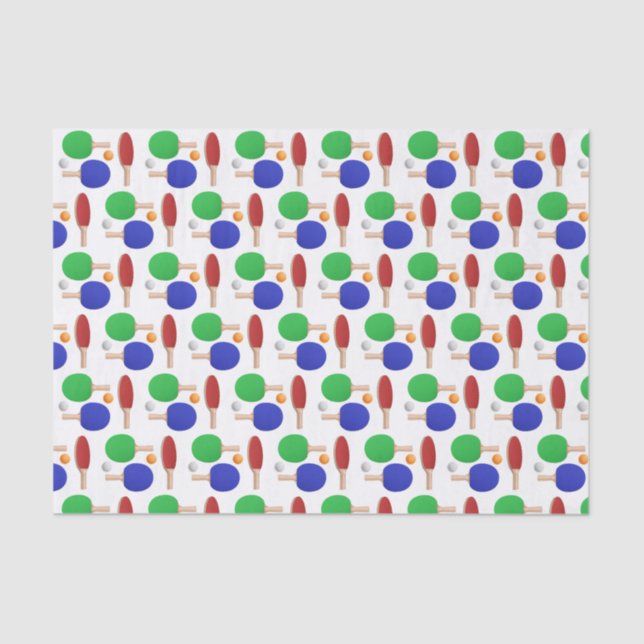 Papier Mousseline Ping Ping Pong Table Tennis Anniversaire (Recto)