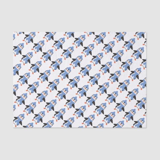 Papier Mousseline Pingouin mignon (Recto)