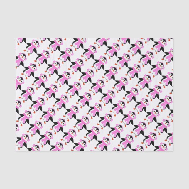 Papier Mousseline Pingouin mignon (Recto)