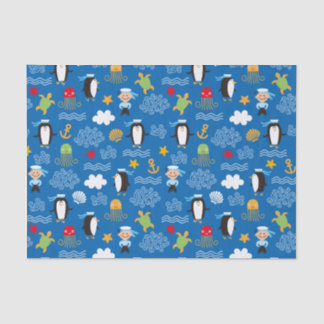 Papier Mousseline Pingouins et marins