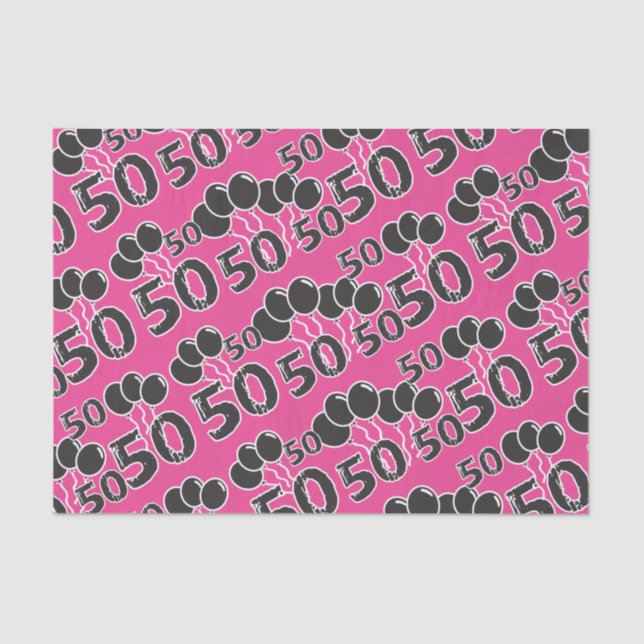 Papier Mousseline PINK 50e anniversaire Tissu Papier (Recto)