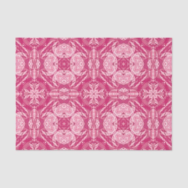 Papier Mousseline Pink Abstrait doux Motif Mandala (Recto)