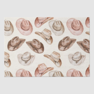 Papier Mousseline Pink Brown Cowgirl Southwestern Casquettes Anniver