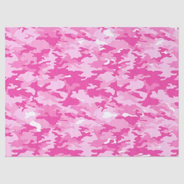 Papier Mousseline Pink Camo Pattern – Breast Cancer Awareness (Recto)