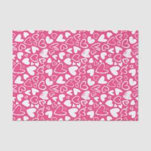 Papier Mousseline Pink Chalk Heart Cute Love Motif Saint Valentin