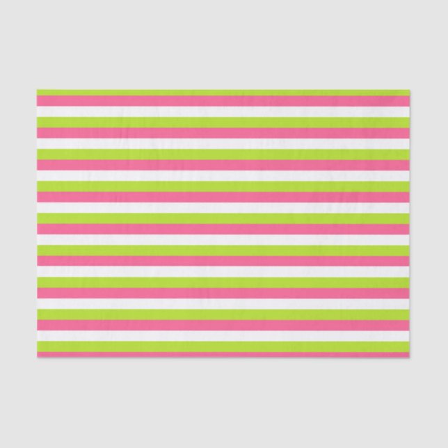 Papier Mousseline Pink chaud, blanc et vert citron (Recto)