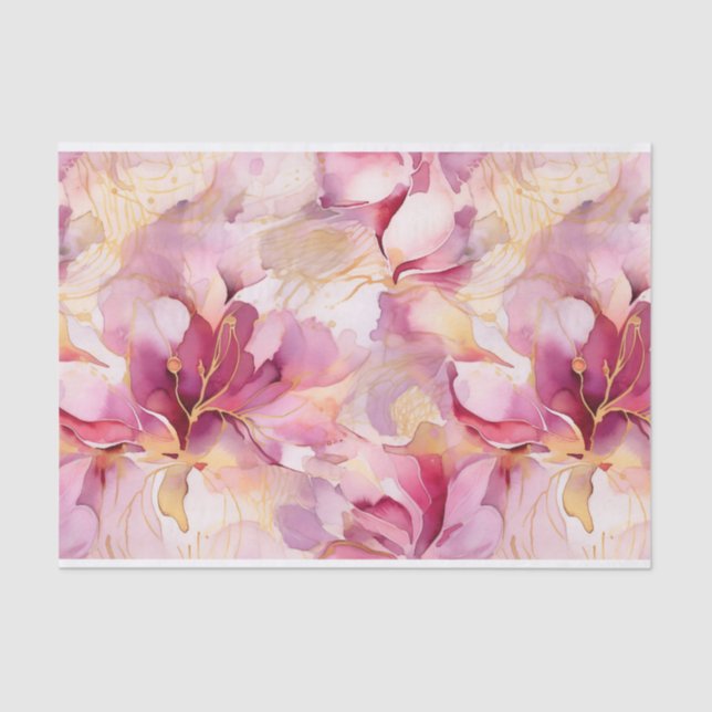 Papier Mousseline Pink Fuchsia Lys Abstraits modernes (Recto)