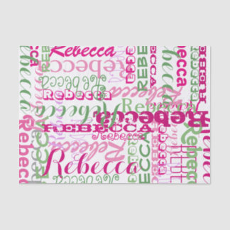 Papier Mousseline Pink Fun Nom Collage Allover Imprimer