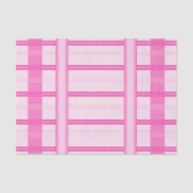 Papier Mousseline Pink Gingham Stripe Check Pattern (Recto)