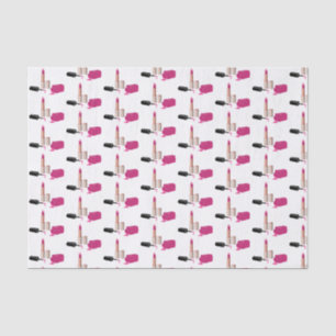 Papier Mousseline Pink Glam Lipstick et ongle polonais Motif de beau
