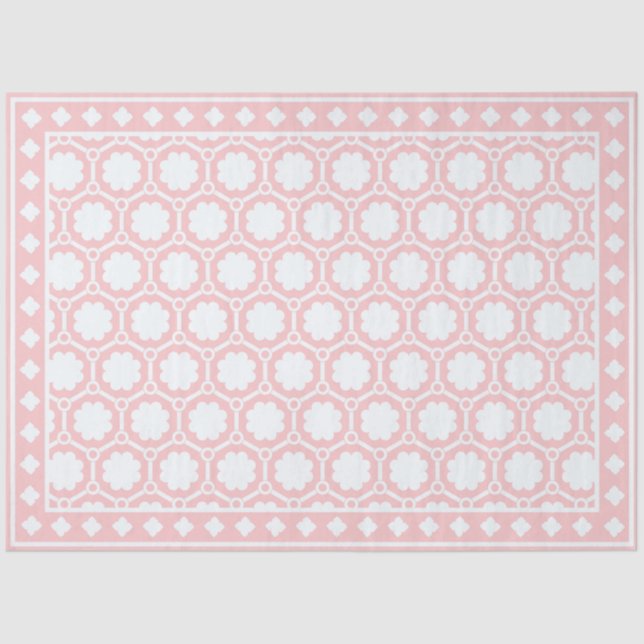 Papier Mousseline Pink Modern Bone Inlay Decoupage Paper (Recto)