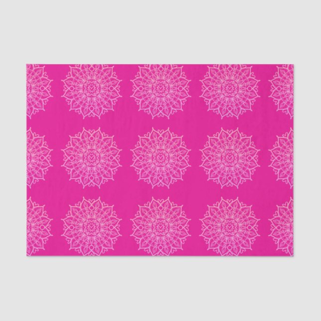 Papier Mousseline Pink moderne brillant Mandala Art Découpage envelo (Recto)