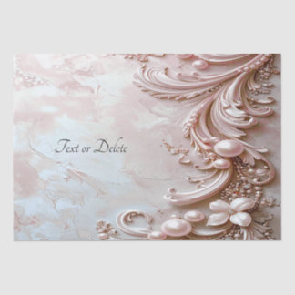 Papier Mousseline Pink Ornate Pearl and Floral Tissue Paper