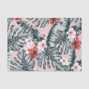 Papier Mousseline Pink Paradise Tropical Island Botanique Florale