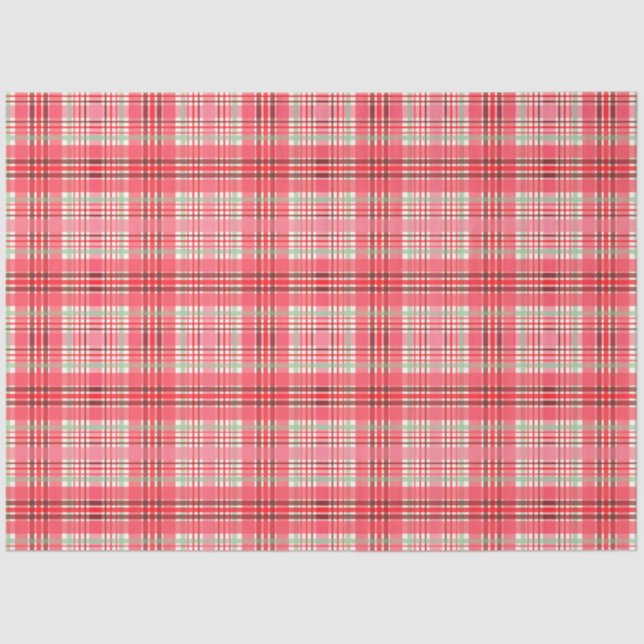 Papier Mousseline Pink Plaid Tartan (Recto)