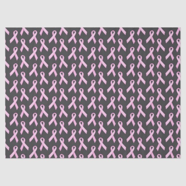 Papier Mousseline Pink Ribbon on Black - Breast Cancer Awareness (Recto)