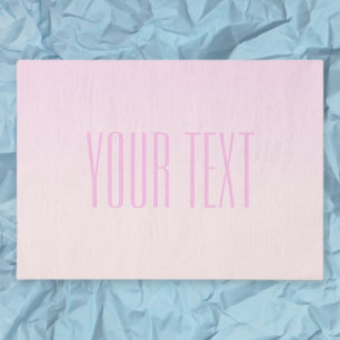 Papier Mousseline Pink to Peach Sunset Ombre avec texte personnalisa