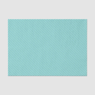 Papier Mousseline Pinstripes diagonales - aqua et marine