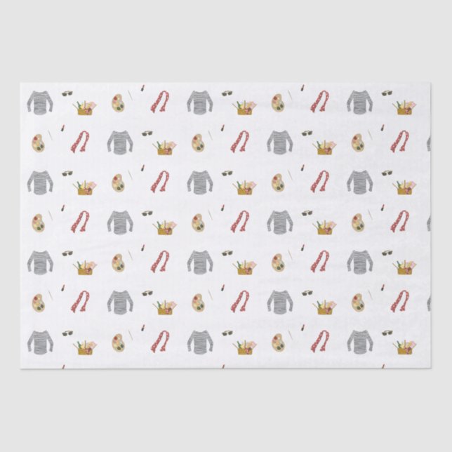 Papier Mousseline Pique-nique d'artiste français dans le parc (Recto)