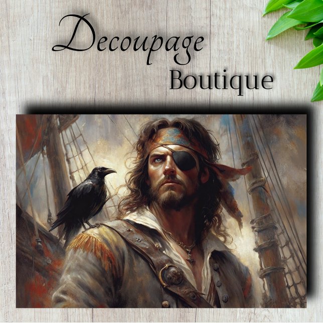 Papier Mousseline Pirate Capitaine Bandana Découpage (Pirate Captain Bandana Decoupage Tissue Paper)