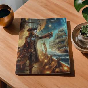 Papier Mousseline Pirate de l'espace Océan Steampunk Vintage Victori