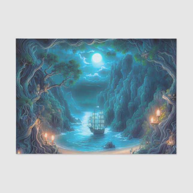 Papier Mousseline Pirate Hideaway Cove Decoupage Paper (Recto)