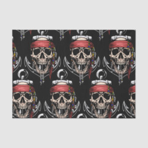 Papier Mousseline Pirate Skuls Nautiques