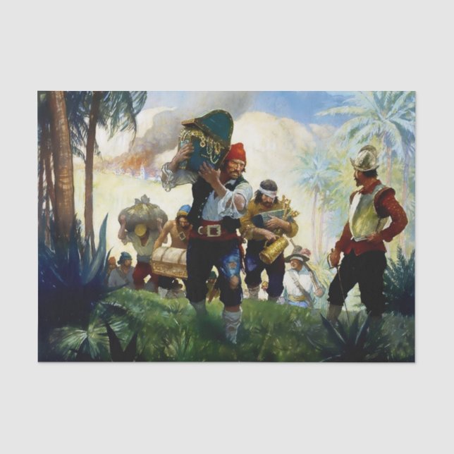 Papier Mousseline « Pirates et butin » par NC Wyeth (Recto)