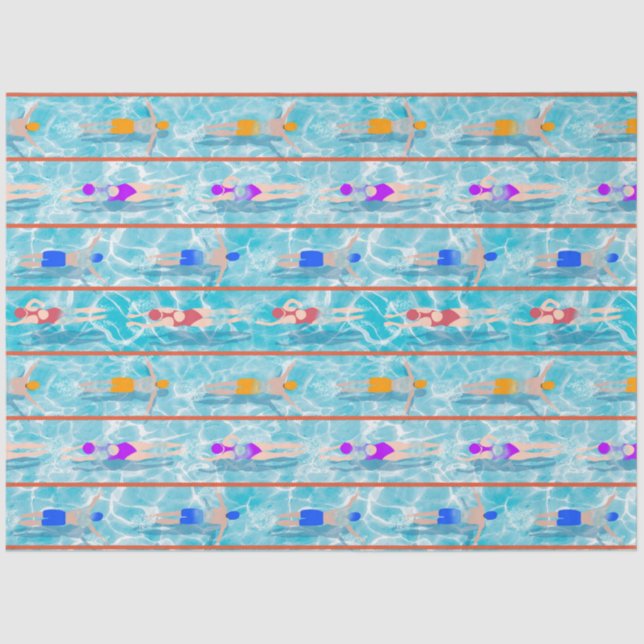 Papier Mousseline Piscine Piscine Motif d'équipe (Recto)