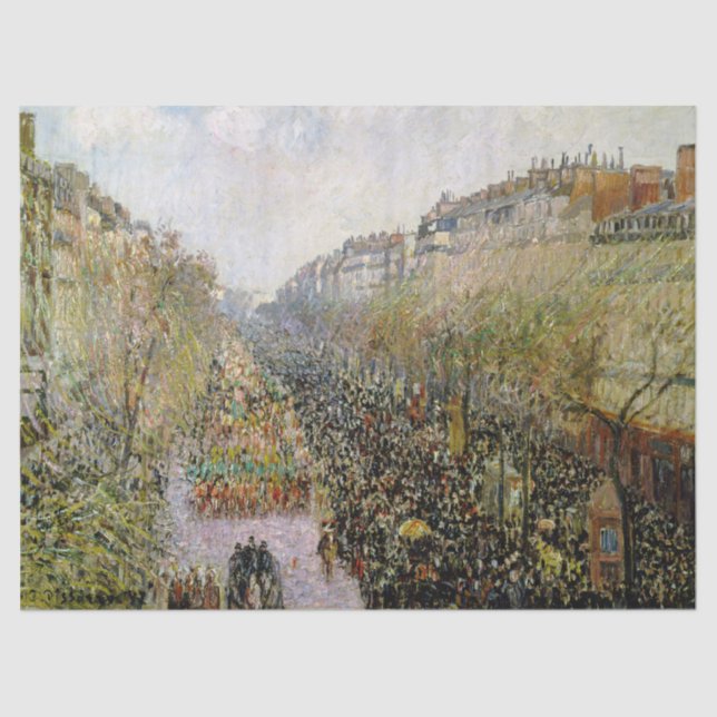 Papier Mousseline Pissarro - Boulevard Montmartre, Mardi Gras (Recto)